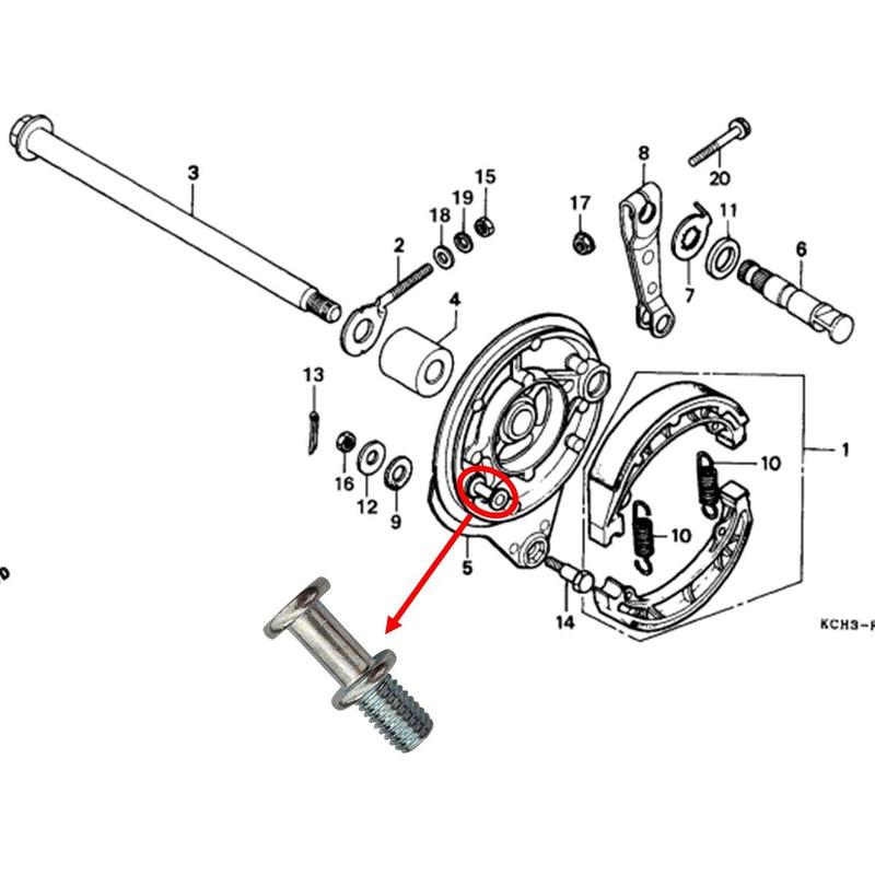 Pino Espelho Freio Traseiro Titan 125 76 à 99 - TRILHA